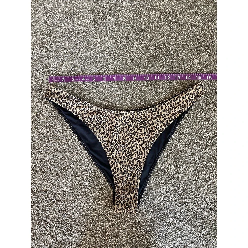 Frankies Bikinis Dove Baby Leopard Print Bikini Bottoms – Size XL